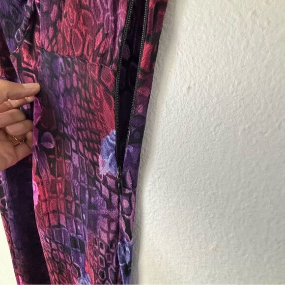 HERSTYLE Purple Black Asian Floral Print Maxi Dress S Y2K Fairy Whimsi Babydoll - Picture 10 of 14